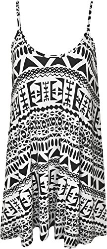 WearAll - Übergröße Bedruckt Ärmellos Riemchen Mini Kleid Vest Top - Groß Aztec - 52-54 von WearAll