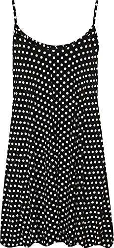 WearAll - Übergröße Bedruckt Ärmellos Riemchen Mini Kleid Vest Top - Schwarz Weiß Fleck - 44-46 von WearAll