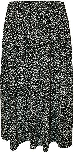 WearAll - Übergröße Damen Bedruckt Rock Mit Gummizug In Der Taille - Schwarz Weiß - 48-50 WearAll - Übergröße Damen Bedruckt Rock Mit Gummizug In Der Taille - Schwarz Weiß - 48-50 von WearAll