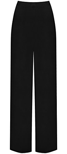 WearAll - Übergröße Damen Palazzo Weite Bein Hosen - Schwarz - 48-50 von WearAll