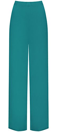 WearAll - Übergröße Damen Palazzo Weite Bein Hosen - Teal - 48-50 von WearAll