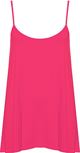 WearAll - Übergröße Damen Riemchen Ärmellos Swing Vest Top - Cerise - 52-54 von WearAll