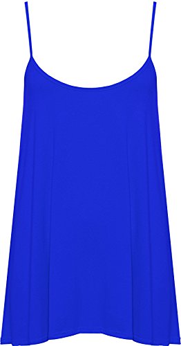 WearAll - Übergröße Damen Riemchen Ärmellos Swing Vest Top - Königsblau - 48-50 von WearAll