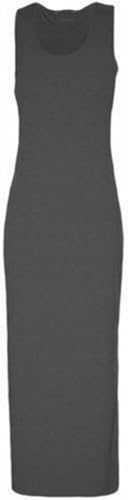 Women Ladies Jersey Long Summer Vest Racer Muscle Back Maxi Dress Plus Size Charcoal 44-46 von WearAll