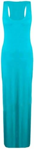 Women Ladies Jersey Long Summer Vest Racer Muscle Back Maxi Dress Plus Size Turquoise 44-46 von WearAll
