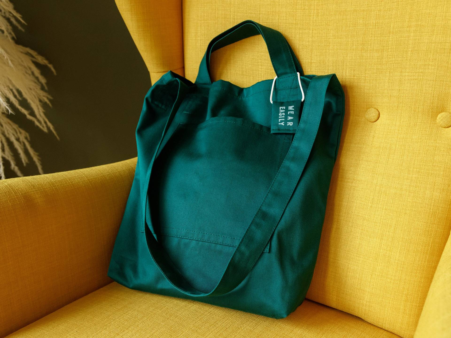 Handgemachte Grüne Einkaufstasche Aus Baumwolle Lavendelbeutel Anhänger, Zwei Taschen Handgemachte Grüne Einkaufstasche Aus Baumwolle Lavendelbeutel Anhänger, Zwei Taschen von WearEasilyNL