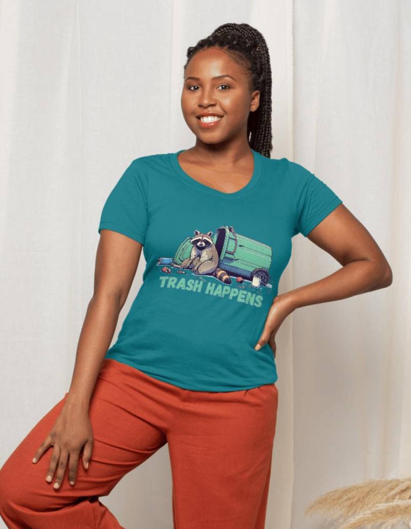 Ladies Premium Shirt - Trash Happens Waschbär Design Ladies Premium Shirt - Trash Happens Waschbär Design von WearThread