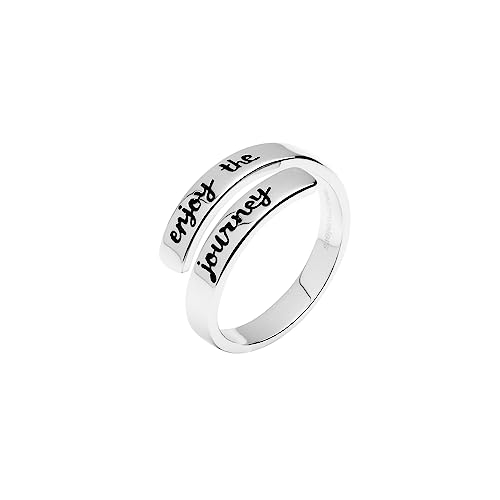 925 Sterling Silber Ring mit Gravur Enjoy the Journey - Verstellbarer Unisex-Reisering - Geschenkidee für Reisende - Modell Santiago von WearTravelers
