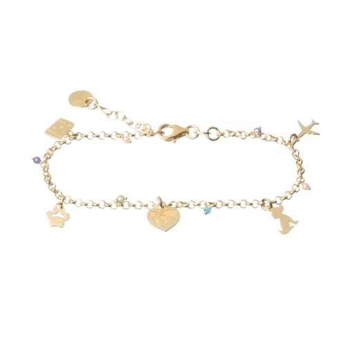 My Dog Travel Friend 925 Sterling Silber Armband - Reisen und Hund Thema Anhänger - Geschenkidee für diejenigen, die mit ihrem vierbeinigen Freund reisen lieben (Gold) von WearTravelers