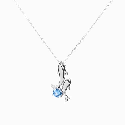 WearTravelers Delphin-Kette aus 925er Silber und blauem Zirkonia – Elegante und wunderschöne Geschenkidee für alle, die das Meer und Tiere lieben – Modell Cancun von WearTravelers