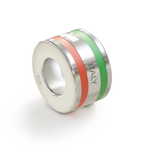 WearTravelers Travel Charm mit Ländernamen und Nationalflagge Farben - Kompatibel mit allen Marken - 925 Sterling Silber Charm für Armbänder und Ketten Geschenkidee für den Reisenden (Italien) von WearTravelers