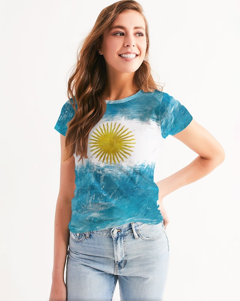 Argentinien Flagge Shirt | Frauen T-Shirt Copa America 2024 Trikot Top von WearYourNations