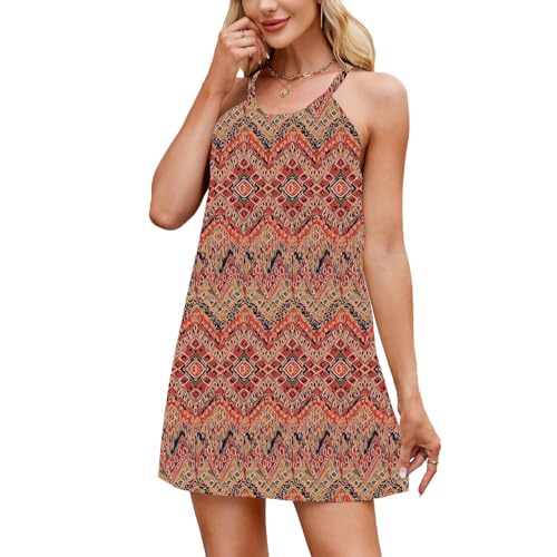Weardear Blumenkleid Damen Strandkleid kurz Sommerkleider Damen Leicht und Luftig Elegant Blumenkleid XXL von Weardear
