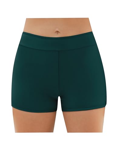 Weardear Damen Badeshorts Bikinihose Bademode Kurze Rock Hohe Taille Badehose S-XXL,Grün,S von Weardear