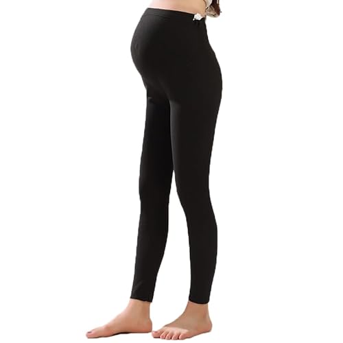 Weardear Damen Schwangerschaftsleggings Thermo Umstandsleggings High Waist Umstandshose für Schwangere Lang Schwarz M von Weardear