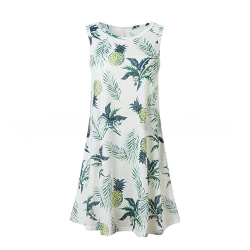 Weardear Damen Sommer Kleider Ärmellos Kleider mit Rundhals Knielang A-Linie Strandkleid Lose Elegant Freizeitkleid mit Taschen von Weardear