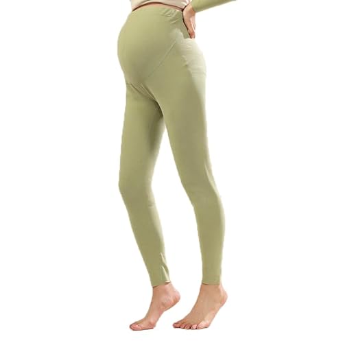 Weardear Damen Umstandsleggings Thermo Schwangerschaftsleggings High Waist Umstandshose für Schwangere Lang Grün M von Weardear