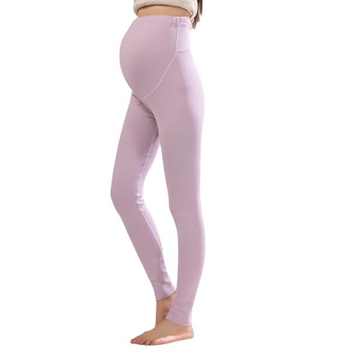 Weardear Damen Umstandsleggings Thermo Schwangerschaftsleggings High Waist Umstandshose für Schwangere Lang Hellviolett L von Weardear