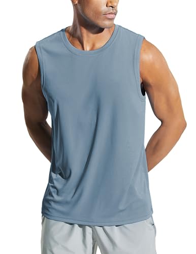 Weardear Gym Tank Top Herren Hawaii Hemd Muskelshirt Trainingsshirt Tanktop Schnelltrocknendes Gym Sleeveless Funktionsshirt Sport Dunkelblau XXL von Weardear