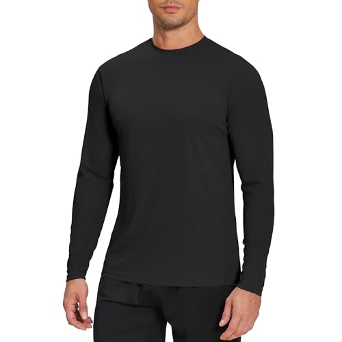 Weardear Sport T Shirt Herren Leicht Funktionsshirt Laufshirt UPF 50+ UV Sonnenschutz Langarmshirt Schnelltrocknend Trainingsshirt für Running Outdoor Surf Wandern Schwarz M von Weardear