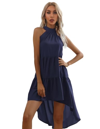 Weardear Kleid Damen Chiffon Neckholder Kleid Mini Rüschen Ärmellos Freizeitkleid Sommerkleid Weardear Kleid Damen Chiffon Neckholder Kleid Mini Rüschen Ärmellos Freizeitkleid Sommerkleid von Weardear