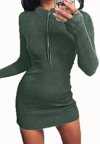 Weardear Kleid Damen Langarm Bodycon Pulloverkleid Elegant V-Ausschnitt Winterkleid Casual Einfarbig Eng MiniKleid Weich Warm Longpullover Graugrün 3XL Weardear Kleid Damen Langarm Bodycon Pulloverkleid Elegant V-Ausschnitt Winterkleid Casual Einfarbig Eng MiniKleid Weich Warm Longpullover Graugrün 3XL von Weardear