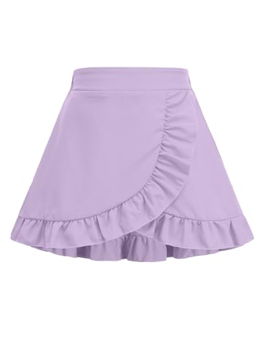Weardear Mädchen Röcke Kinder Freizeit Rüschensaum Skirt A-Linie Mode Einfarbig Rock für Mädchen 13-14 Jahre von Weardear