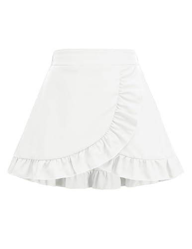 Weardear Mädchen Röcke Kinder Freizeit Rüschensaum Skirt A-Linie Mode Einfarbig Rock für Mädchen 13-14 Jahre von Weardear