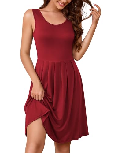 Weardear Nachthemd Damen Nachtkleid Baumwolle Kurz Ärmellos Sleeepshirt Sexy Sleepwear Sommer Negligee Nachtwäsche von Weardear