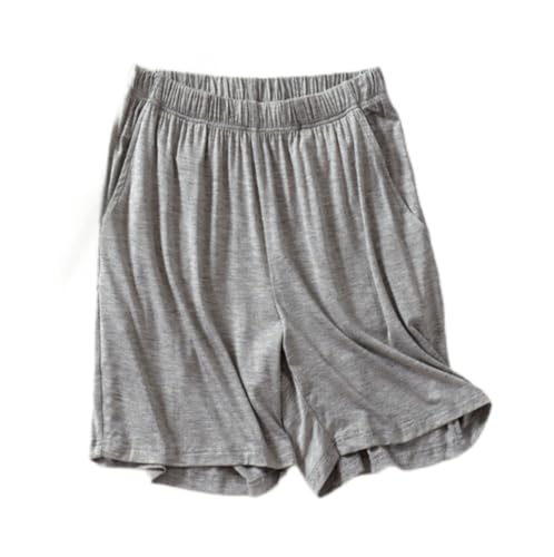 Weardear Schlafanzughose Damen Kurz Pyjamahose Baggy Schlafhose Sommer Pyjama Hosen Flauschig Große Größen, Grau, XXL von Weardear
