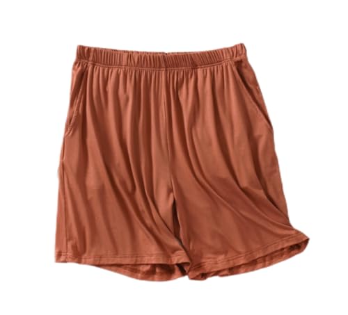 Weardear Schlafanzughose Damen Kurz Pyjamahose Sommer Schlafhose Baggy Pyjama Hosen Flauschig Große Größen, Karamell, XXL von Weardear