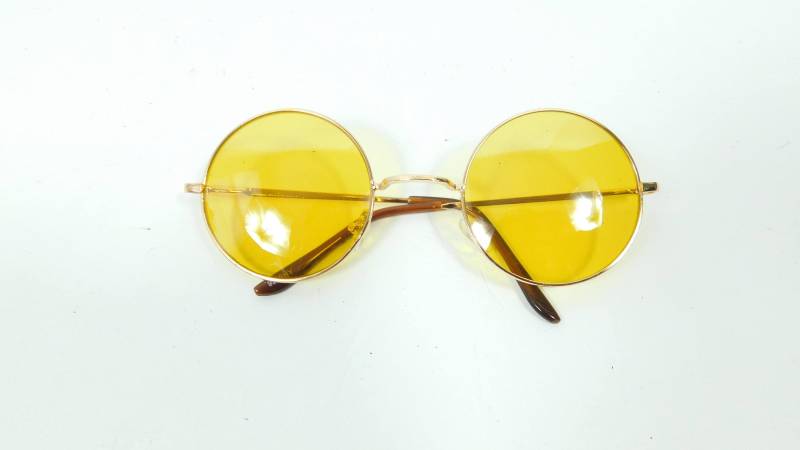 Vintage 00S Gelb Gold Getönte Große Runde Metallrahmen Brille Mode Übergroße Standard Kostüm Sonnenbrillen Objektiv Gläser Brillen von WearingMeOutVtg