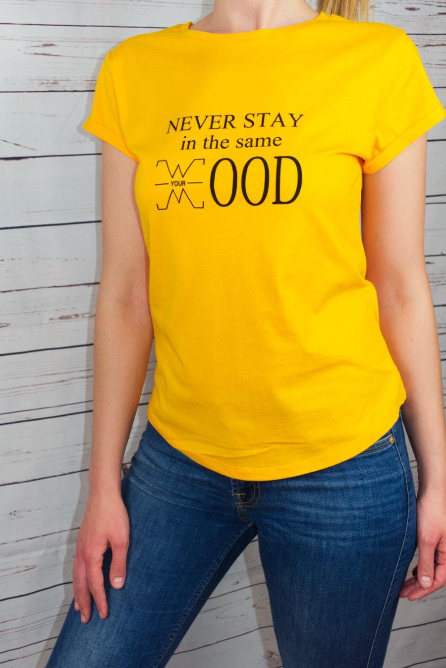 Goldgelbes Damen Shirt|Tshirt Mit Spruch|Quote |Samtig |T-Shirt Bedruckt|Nachhaltig|Mädchen Sprüche von WearyourmoodShop