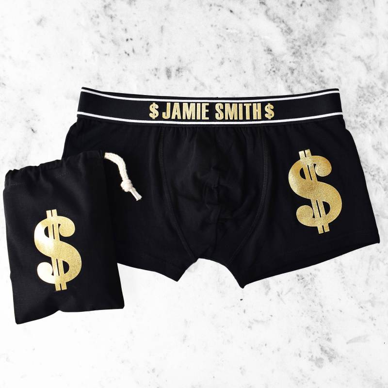 Herren Personalisierte Dollarzeichen Boxer, Goldgräber, Neuheitgeschenk Für Ihn von WeaselandStoatLtd