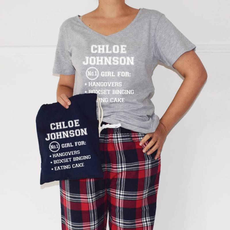 Personalisierte No.one Mädchen Damen Pyjama Geschenk Set, Überprüfen Sie Pj von WeaselandStoatLtd
