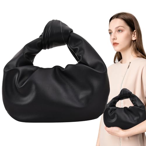 Weatail Damen Handtasche Retro Geknotete Schultertasche PU Leder Umhangetasche Shopper Bag Tote Bag Einkaufstasche Für Kosmetika, Geldbörse, Handy, Schlüssel von Weatail