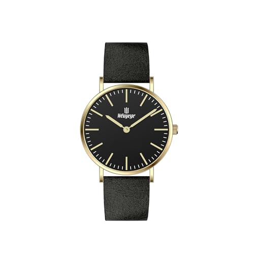 Weayege Damen Analog Quarz Armbanduhr Mit Lederarmband, Luxus Edelstahlarmband, Wasserdicht Mesh Ultradünne von Weayege