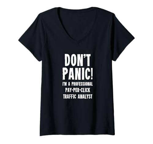 Damen Pay-per-Click-Traffic-Analyst T-Shirt mit V-Ausschnitt von Web Development & Marketing T-Shirts & Gifts