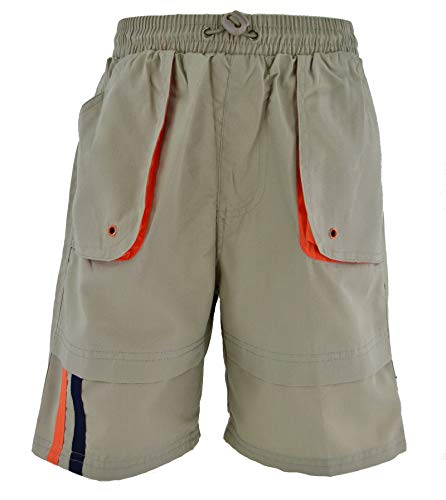 WebWeber Jungen Mädchen Kinder Shorts Kurze Hose Sommer Jungs Knaben Cargo Rundumgummi (128, Beige) von WebWeber