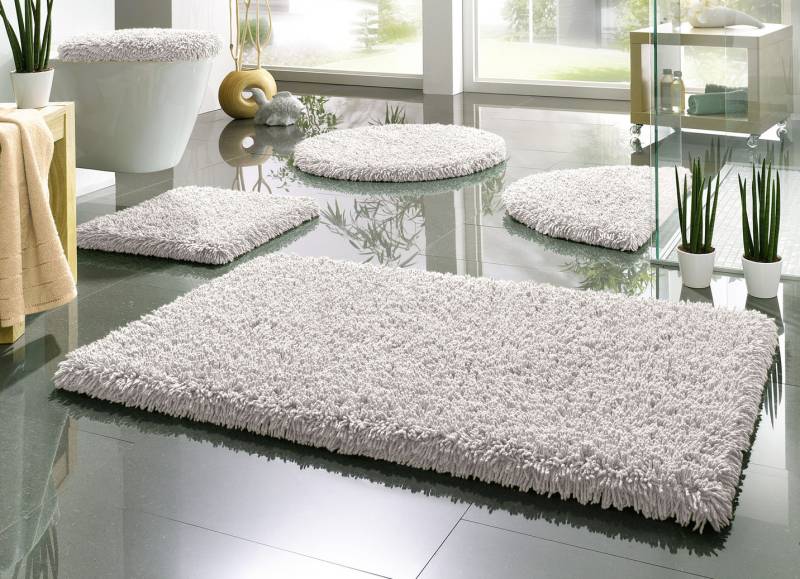 Badgarnitur, für Fußbodenheizung geeignet, Größe 110 (Hänge-WC-Vorleger, 50/ 50 cm), Silber von Webana