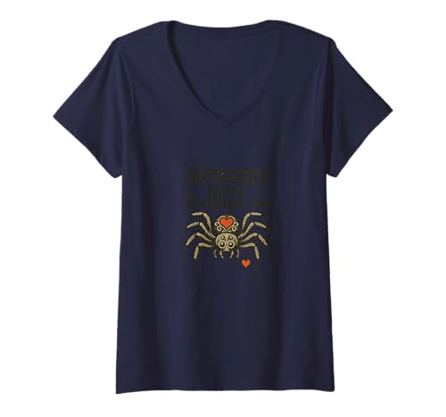 Damen Spinnen haben Gefühle zu niedlich, lustiges Halloween-Bewusstsein T-Shirt mit V-Ausschnitt Damen Spinnen haben Gefühle zu niedlich, lustiges Halloween-Bewusstsein T-Shirt mit V-Ausschnitt von Webbed Heart Collective