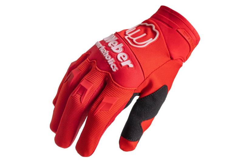 Weber GmbH Motorradhandschuhe Weber #Werkeholics Handschuhe rot / weiß mit hervorragendem Grip, Fingerknöchelprotektoren von Weber GmbH