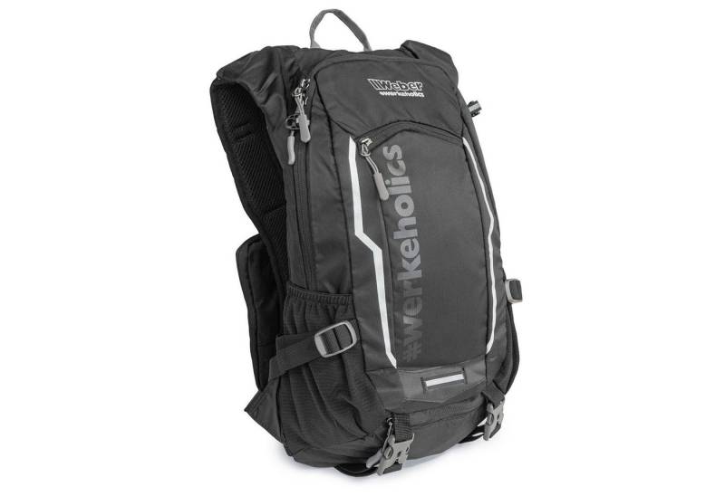 Weber GmbH Rucksack #Werkeholics Outdoor & Offroad schwarz 18 Liter (excl. Trinksystem), Fach für 2 Liter Trinkblase, abnehmbare Handytasche, Netz für Helm von Weber GmbH