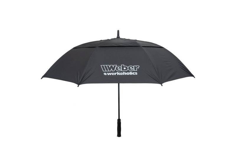 Weber GmbH Stockregenschirm Weber #Werkeholics Regenschirm schwarz, sturmsicher, großer Schirm, Durchmesser 130cm von Weber GmbH