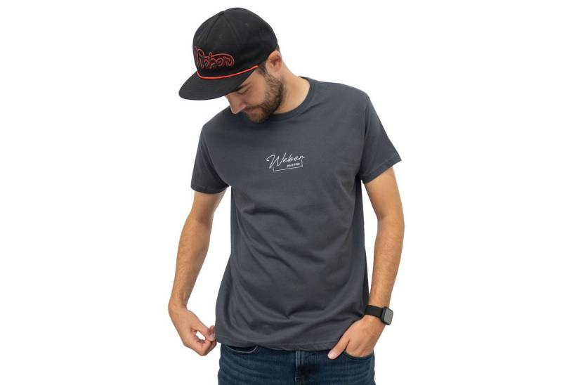Weber GmbH Print-Shirt Weber Since 1950 T-Shirt grau (1-tlg) Aufdruck, strapazierfähig, weiches Material, Baumwolle von Weber GmbH