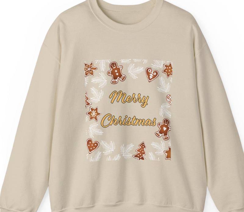 Merry Christmas Sweatshirt, Gingerbread Man Shirt, Xmas, Cute Shirt For Women, Funny Crewneck Sweatshirt, Gift von WebserviceArt