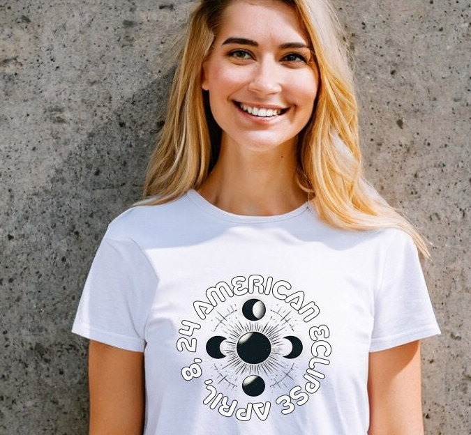 Total Solar Eclipse April 8, 2024, Solar Eclipse 2024 T - Shirt, Spring 8 Sun Moon, Astronomy Event, Totality Souvenir von WebserviceArt