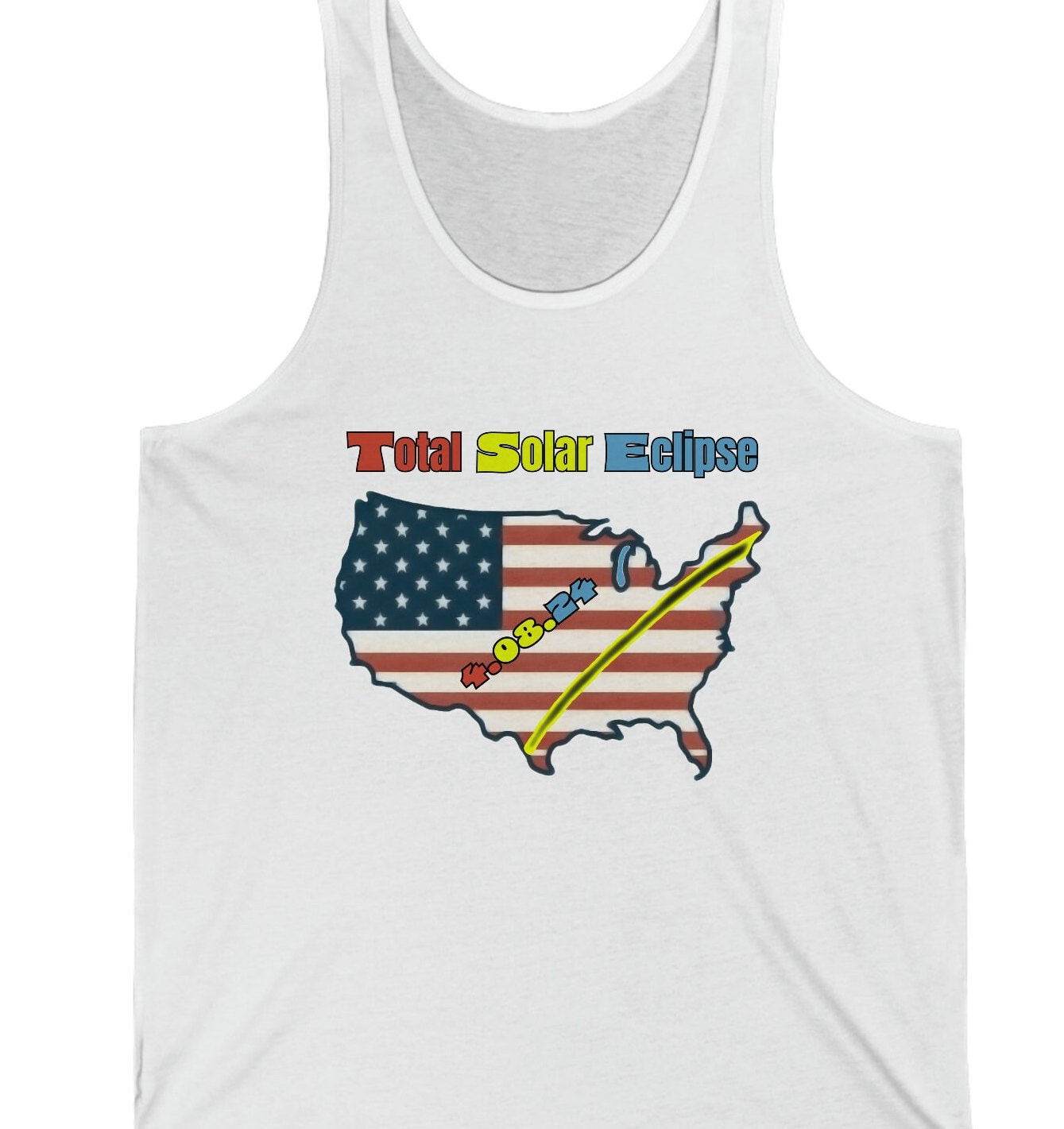 Total Solar Eclipse Usa Tank Top, Top, 2024 Shirt Gift Totality Tanktop, Party Tank Top Eclipse von WebserviceArt
