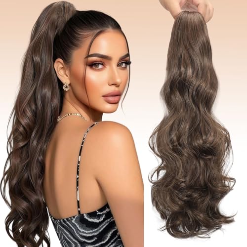 Webshaiy Ponytail Extension Pferdeschwanz Haarteil, Lange Wellig Pferdeschwanz Zopf Extension Synthetik Haarverlängerung Claw Clip in Haarteil Ponytail für Damen 55cm Goldbraun Webshaiy Ponytail Extension Pferdeschwanz Haarteil, Lange Wellig Pferdeschwanz Zopf Extension Synthetik Haarverlängerung Claw Clip in Haarteil Ponytail für Damen 55cm Goldbraun von Webshaiy