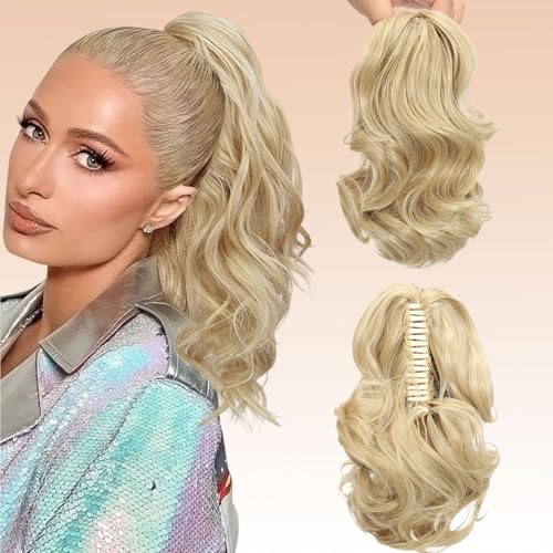 Webshaiy Short Ponytail Extension Pferdeschwanz Verlängerung 30cm Kurz Klaue Clip in Pferdeschwanz Haarverlängerungen Lockig Wellig Haarverlängerungen Synthetisches Haarteil für Frauen Dirty Blonde Webshaiy Short Ponytail Extension Pferdeschwanz Verlängerung 30cm Kurz Klaue Clip in Pferdeschwanz Haarverlängerungen Lockig Wellig Haarverlängerungen Synthetisches Haarteil für Frauen Dirty Blonde von Webshaiy